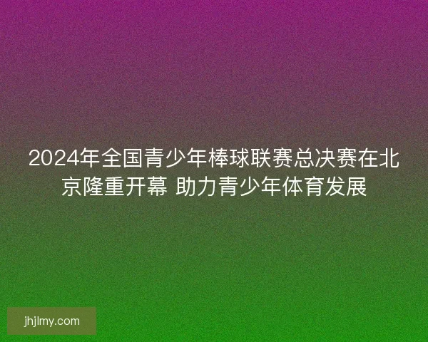 2024年全国青少年棒球联赛总决赛在北京隆重开幕 助力青少年体育发展